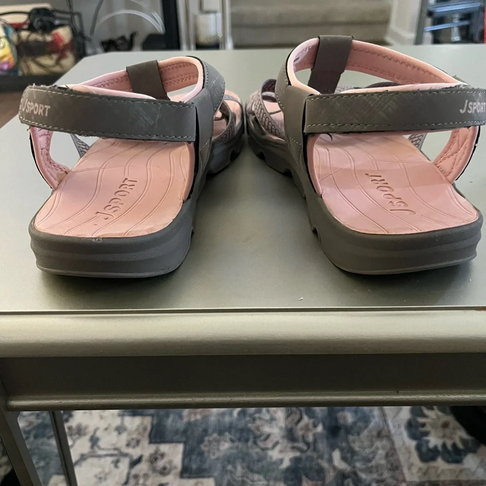Elegant Pink and Gray Women's Sandals